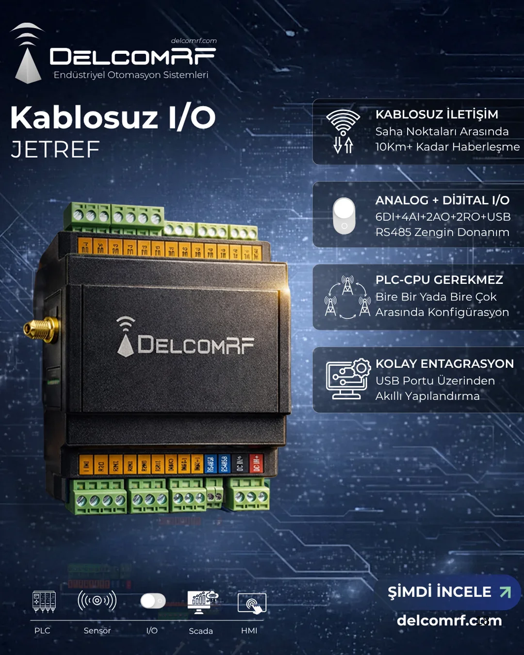 jet rf kablosuz io antenli